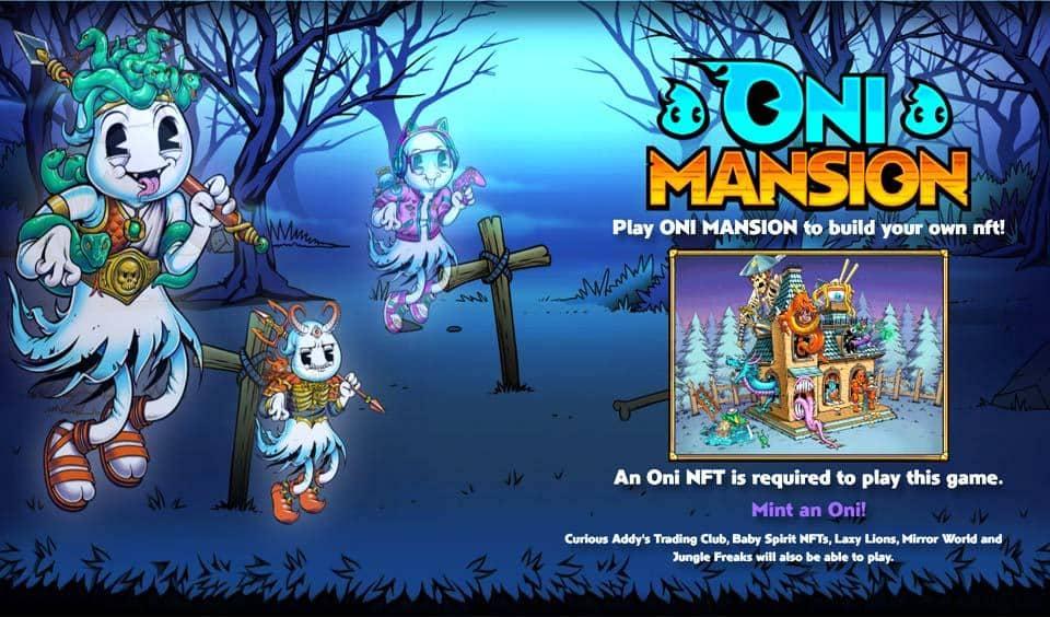 Oni Mansion is ontwikkeld door de Oni Squad-groep en is een NFT-builder-game op de Polygon-blockchain in de metaverse.