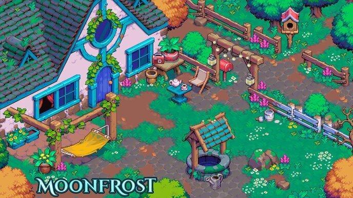 Moonfrost is een 2D multiplayer, gratis te spelen, spelen om te verdienen, levenssimulatie en rollenspel voor mobiele telefoons en pc&#39;s.