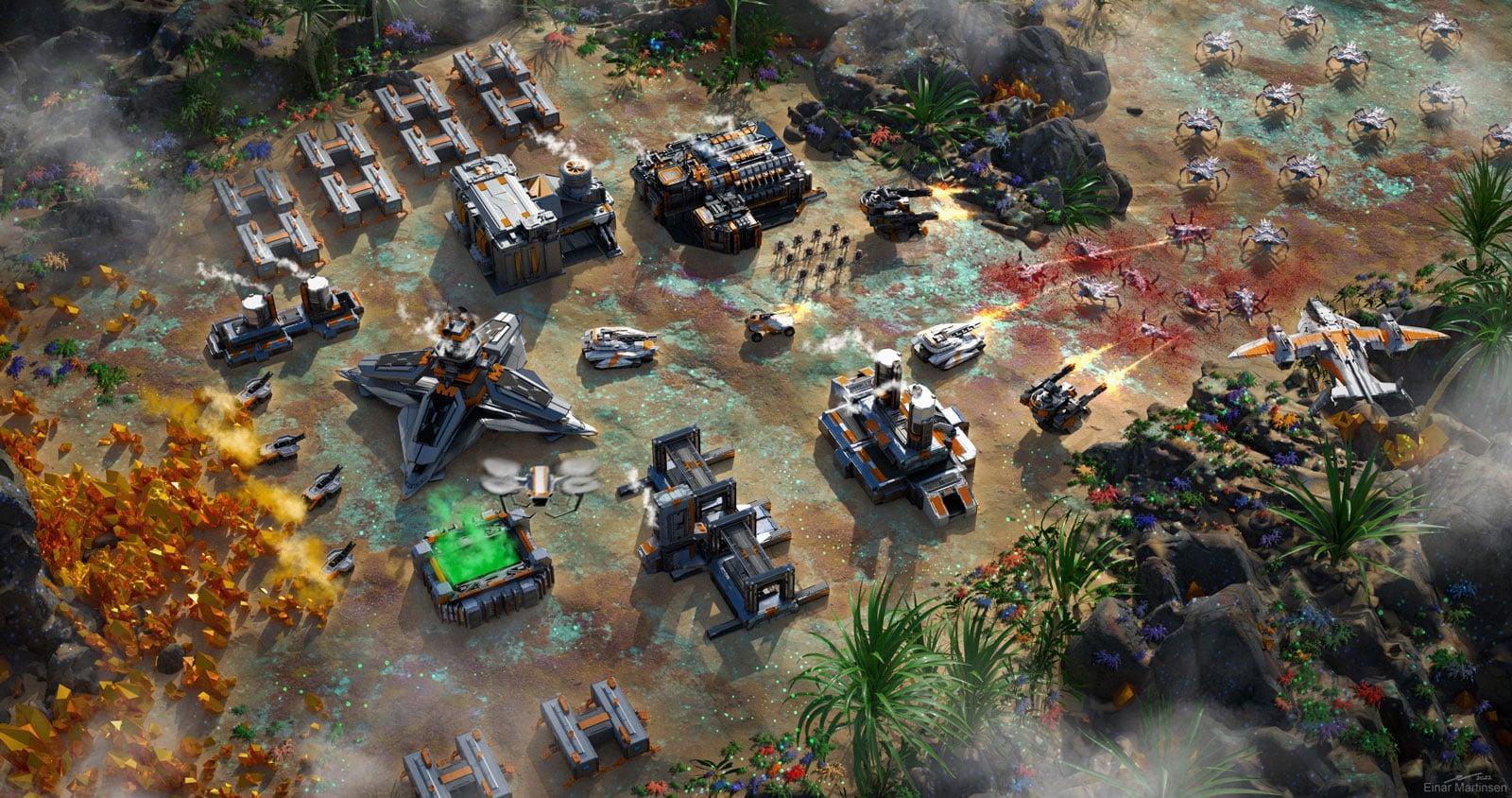 Een gratis te spelen klassiek realtime strategiespel (RTS) waarin spelers grondstoffen verzamelen, legers leiden en strijden in de sciencefictionwereld van Thalon.