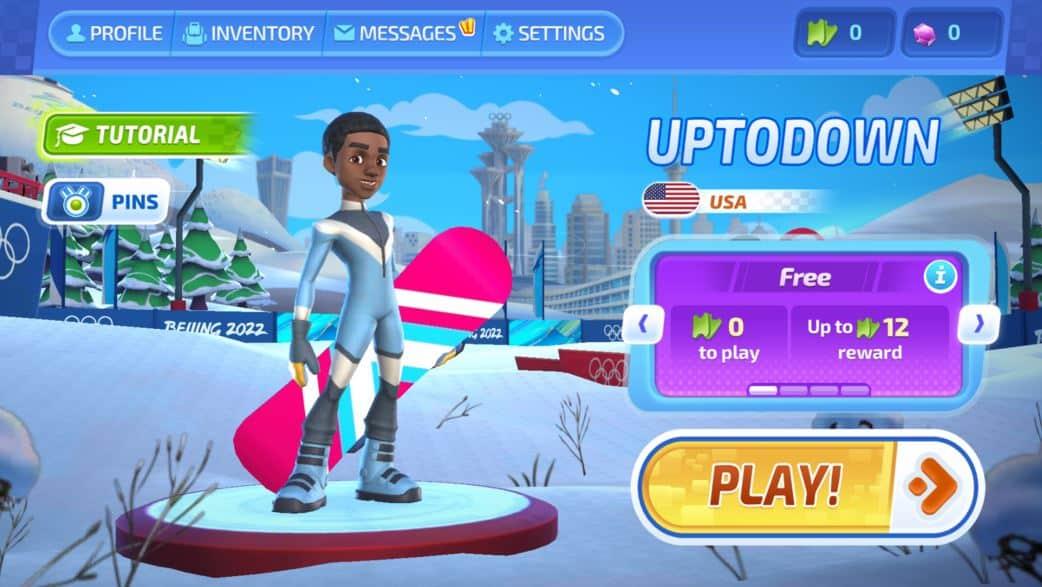 Ervaar de spanning van de Winterspelen in Olympic Games Jam: Beijing 2022, een P2E mobiele game waarin spelers strijden in chaotische minigames om NFT-pins.