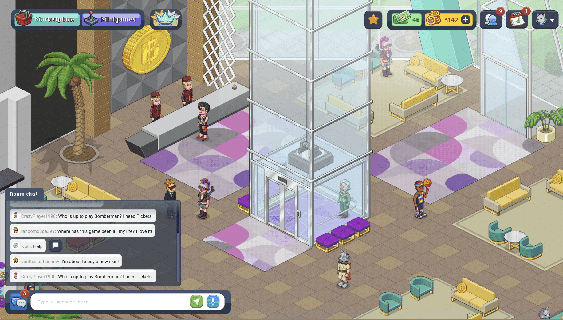 Bit Hotel is een online NFT-game op het Ferrum Network met sociale dynamiek waarbij spelers NFT-items verzamelen om beloningen te verdienen.